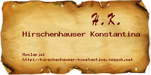 Hirschenhauser Konstantina névjegykártya
